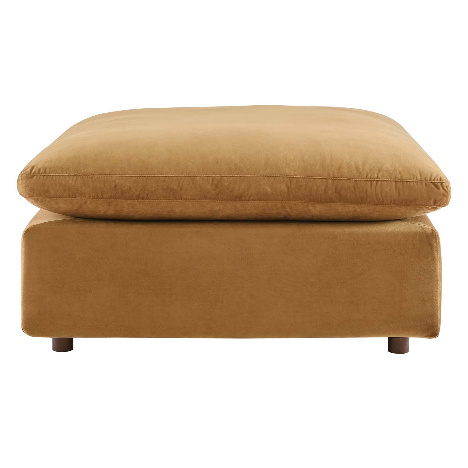 Commix Down Filled Overstuffed Performance Velvet Ottoman By HouseBean