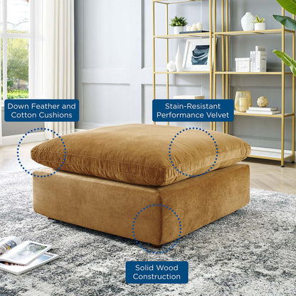 Commix Down Filled Overstuffed Performance Velvet Ottoman By HouseBean