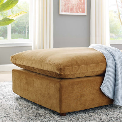 Commix Down Filled Overstuffed Performance Velvet Ottoman By HouseBean