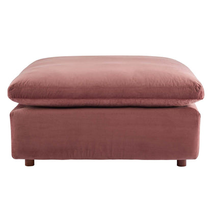 Commix Down Filled Overstuffed Performance Velvet Ottoman By HouseBean