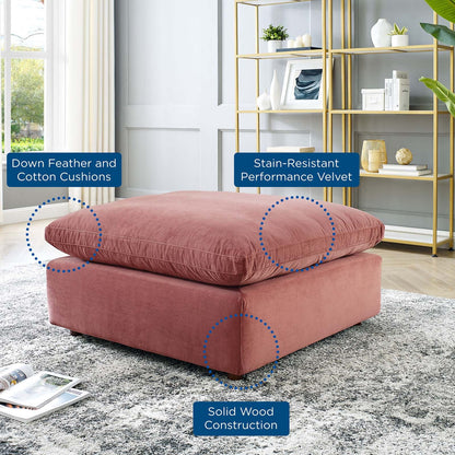 Commix Down Filled Overstuffed Performance Velvet Ottoman By HouseBean