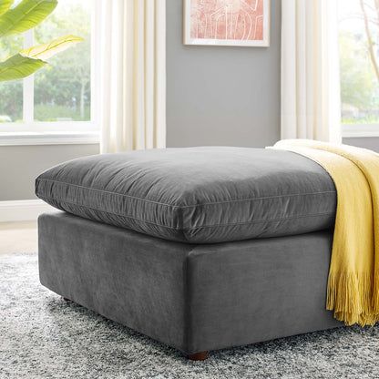 Commix Down Filled Overstuffed Performance Velvet Ottoman By HouseBean