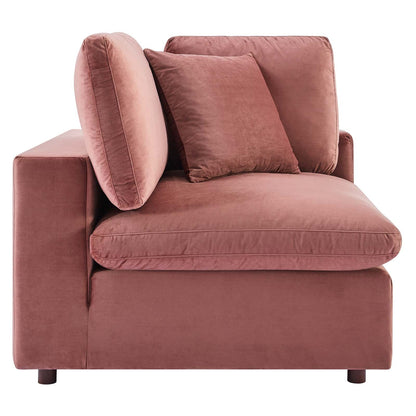 Commix Down Filled Overstuffed Performance Velvet Corner Chair By HouseBean