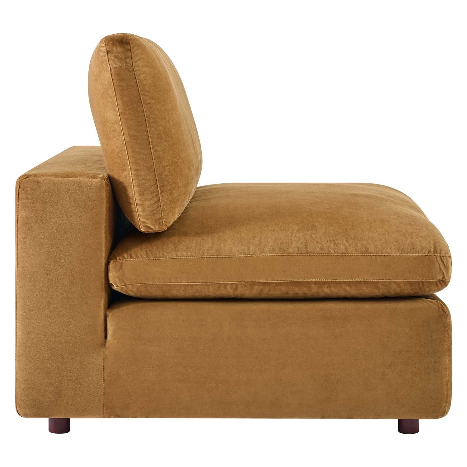 Commix Down Filled Overstuffed Performance Velvet Armless Chair By HouseBean