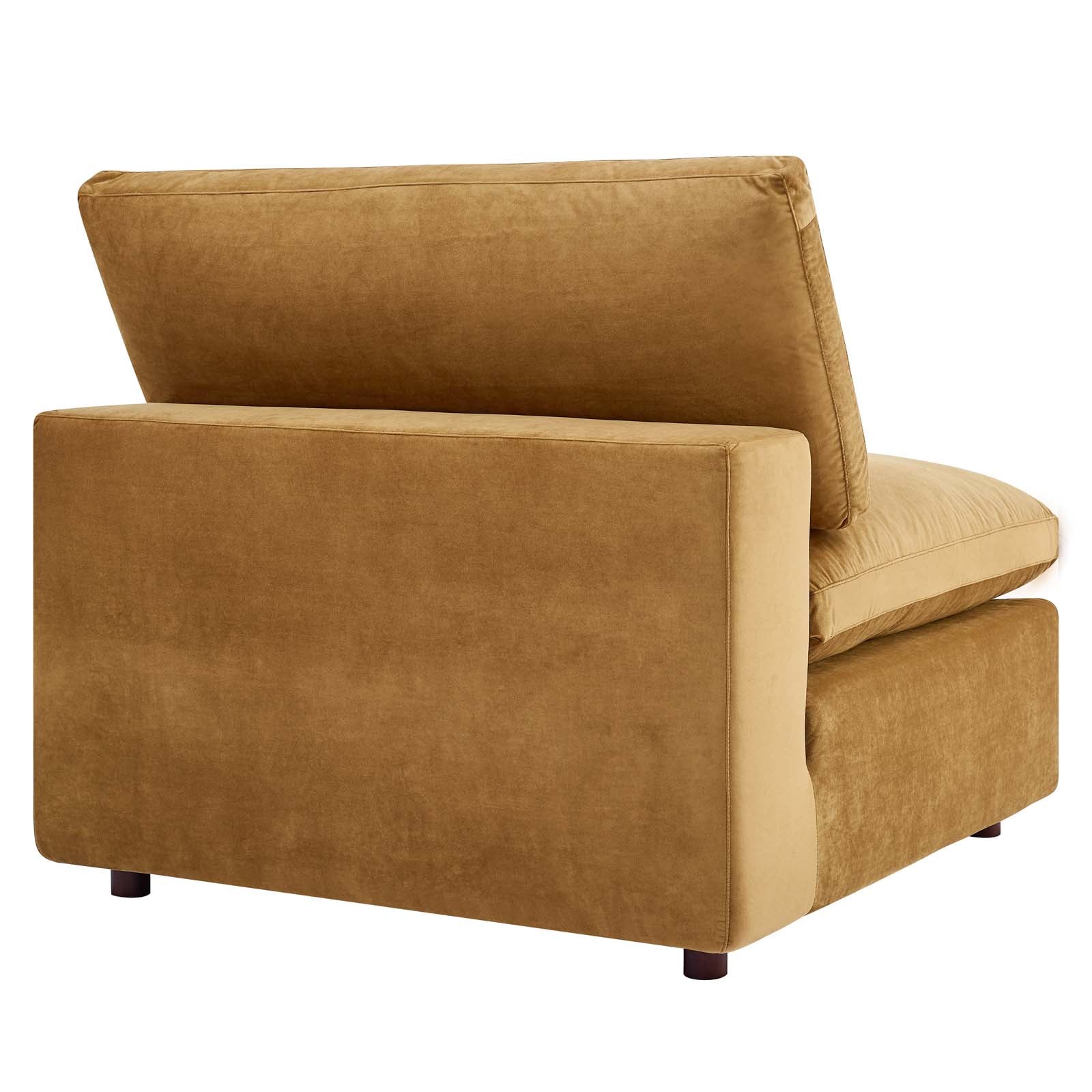 Commix Down Filled Overstuffed Performance Velvet Armless Chair By HouseBean