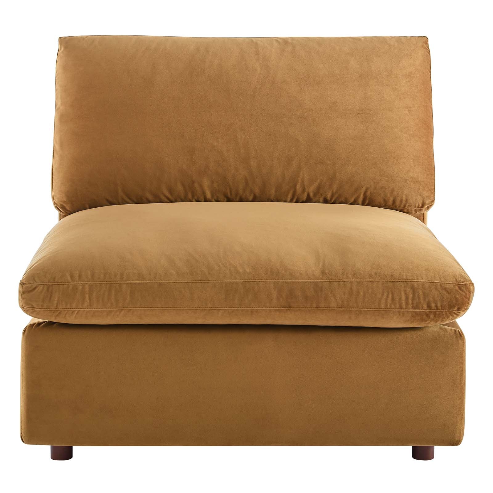 Commix Down Filled Overstuffed Performance Velvet Armless Chair By HouseBean