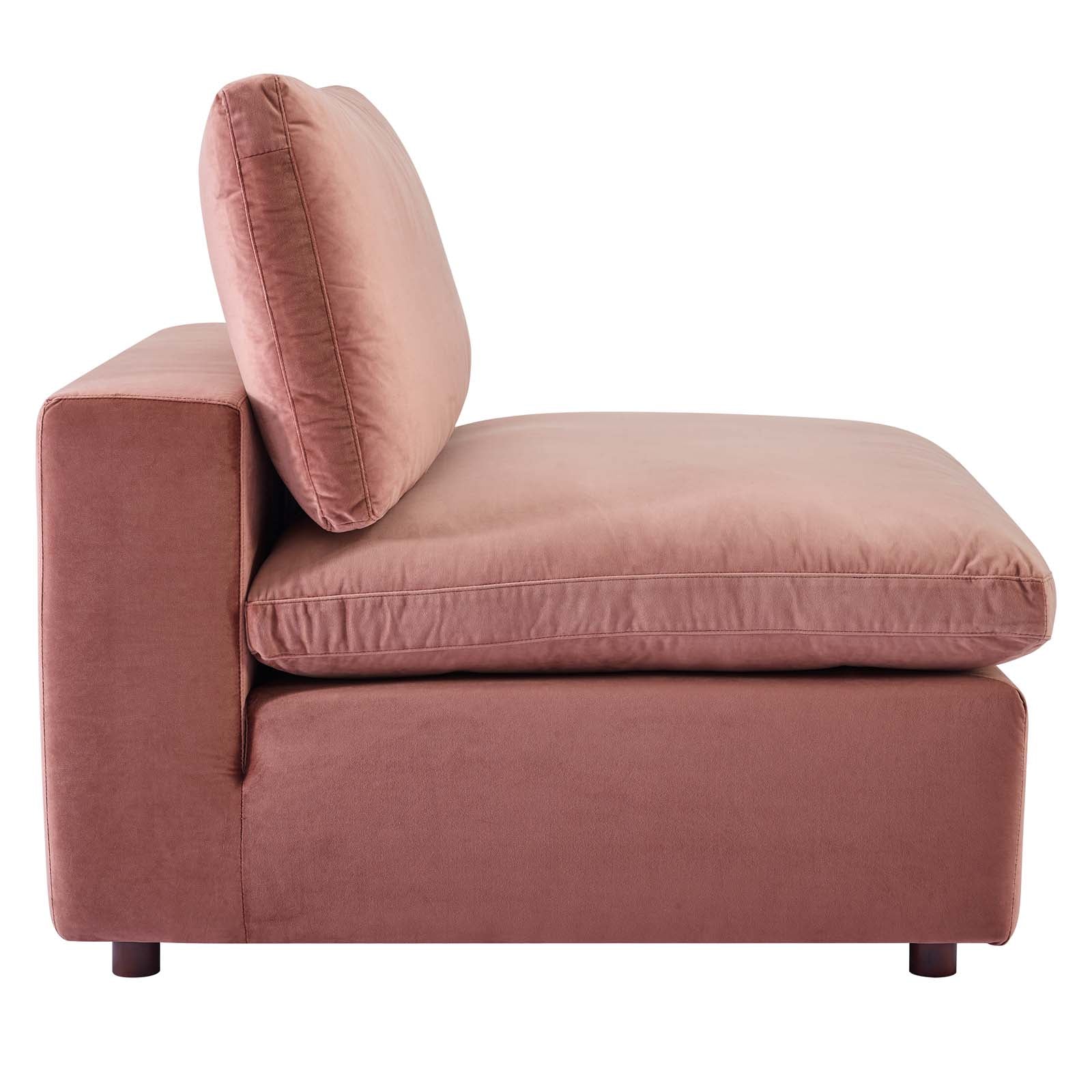 Commix Down Filled Overstuffed Performance Velvet Armless Chair By HouseBean