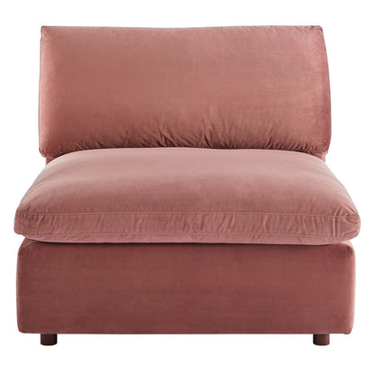 Commix Down Filled Overstuffed Performance Velvet Armless Chair By HouseBean