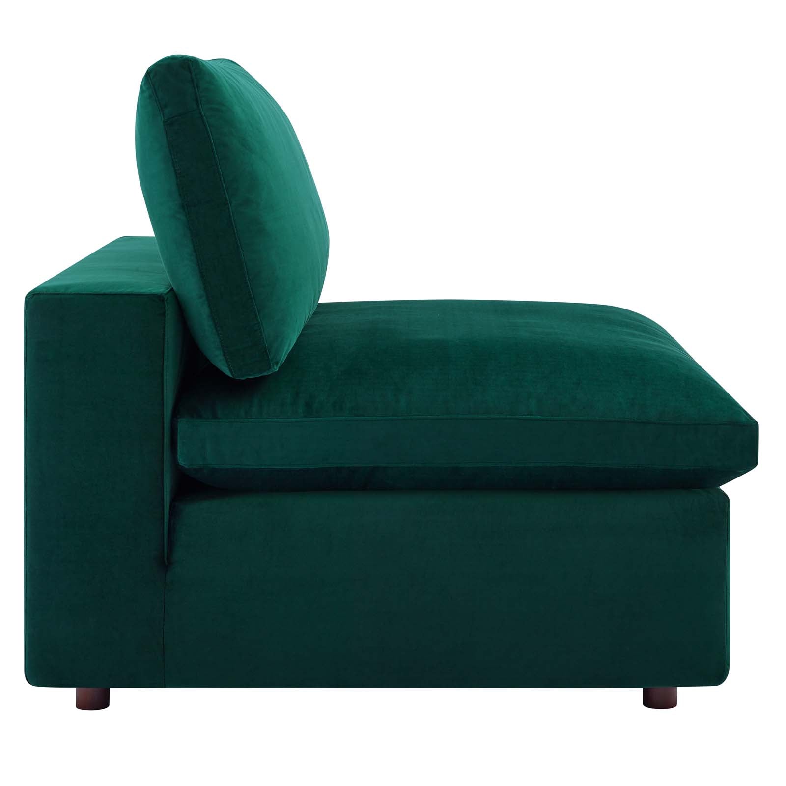 Commix Down Filled Overstuffed Performance Velvet Armless Chair By HouseBean