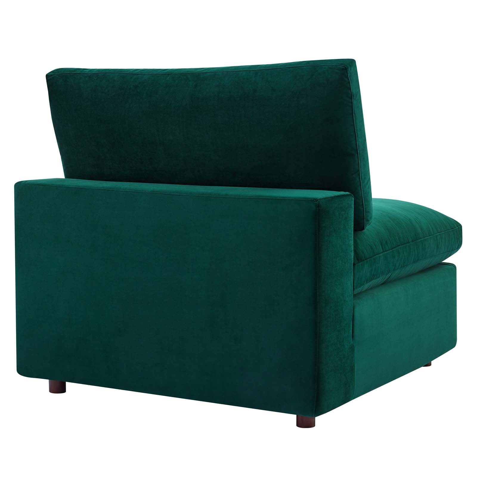 Commix Down Filled Overstuffed Performance Velvet Armless Chair By HouseBean