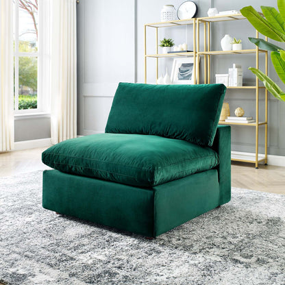 Commix Down Filled Overstuffed Performance Velvet Armless Chair By HouseBean