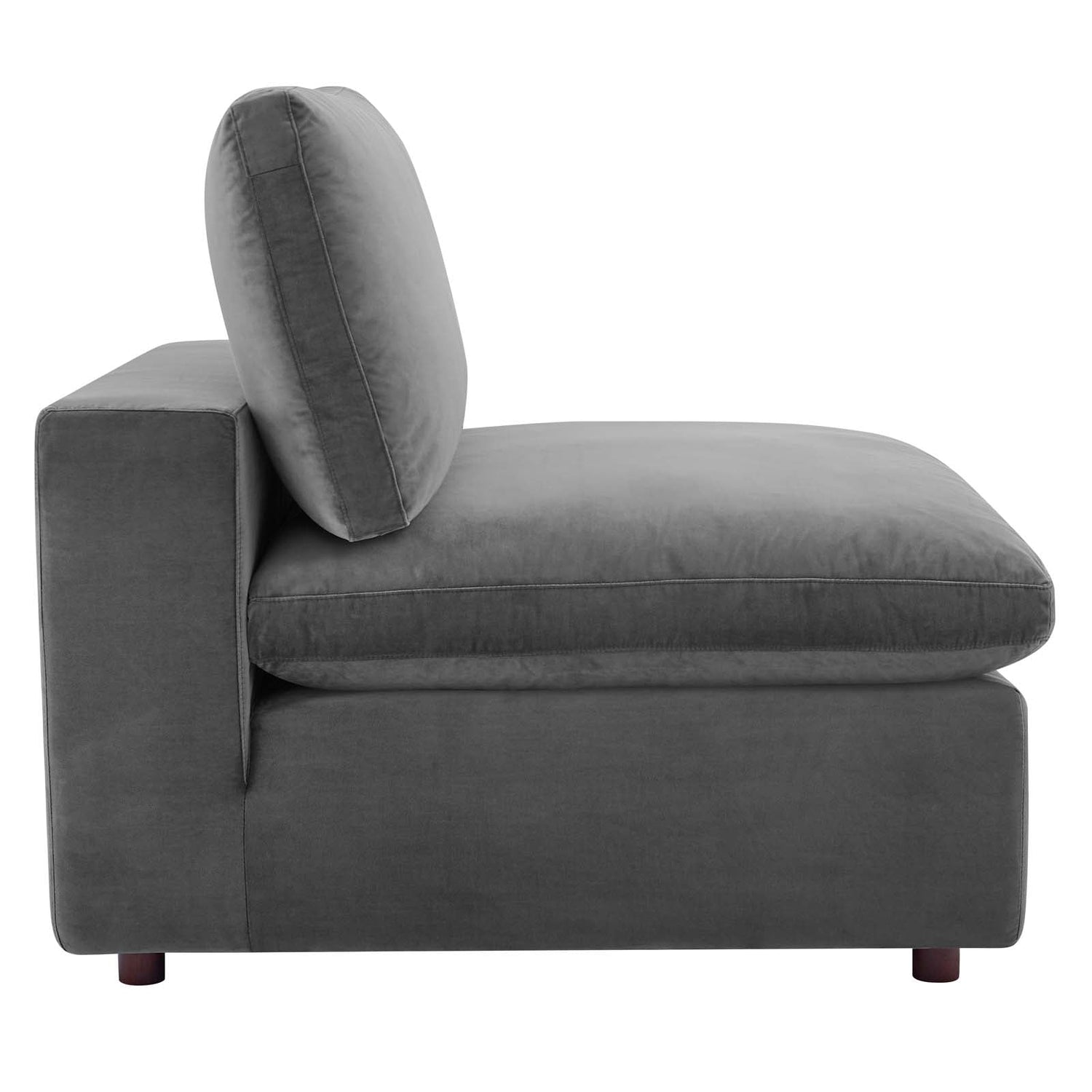 Commix Down Filled Overstuffed Performance Velvet Armless Chair By HouseBean