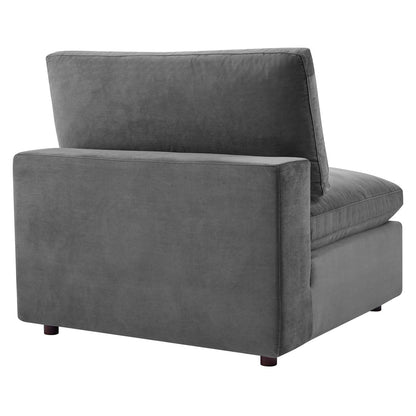 Commix Down Filled Overstuffed Performance Velvet Armless Chair By HouseBean