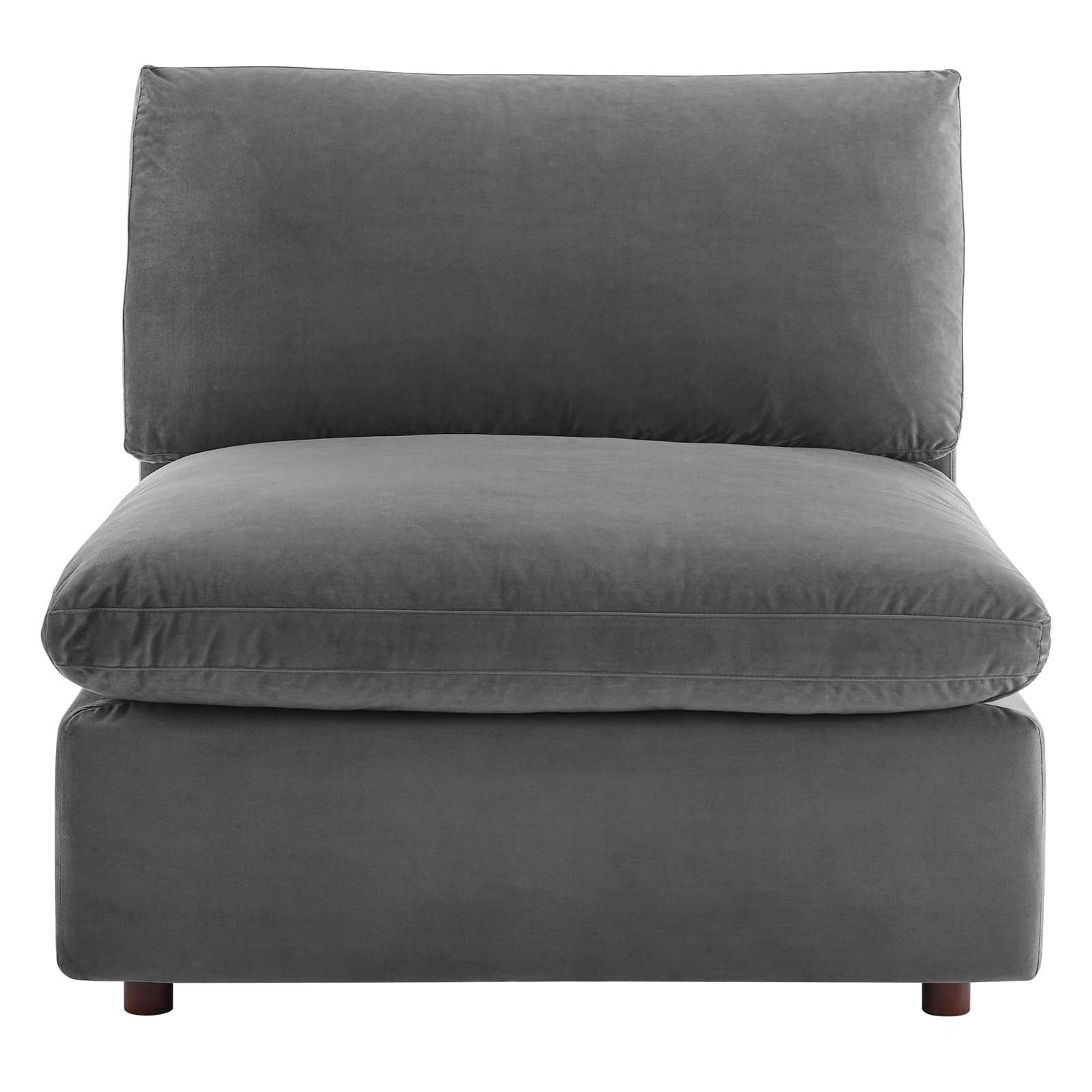 Commix Down Filled Overstuffed Performance Velvet Armless Chair By HouseBean