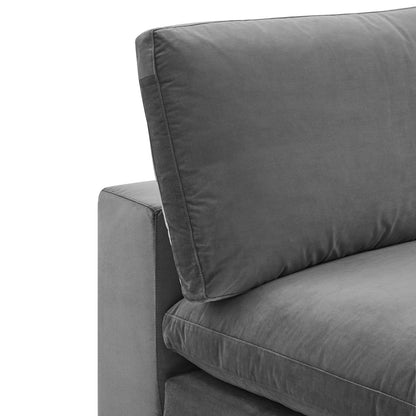 Commix Down Filled Overstuffed Performance Velvet Armless Chair By HouseBean