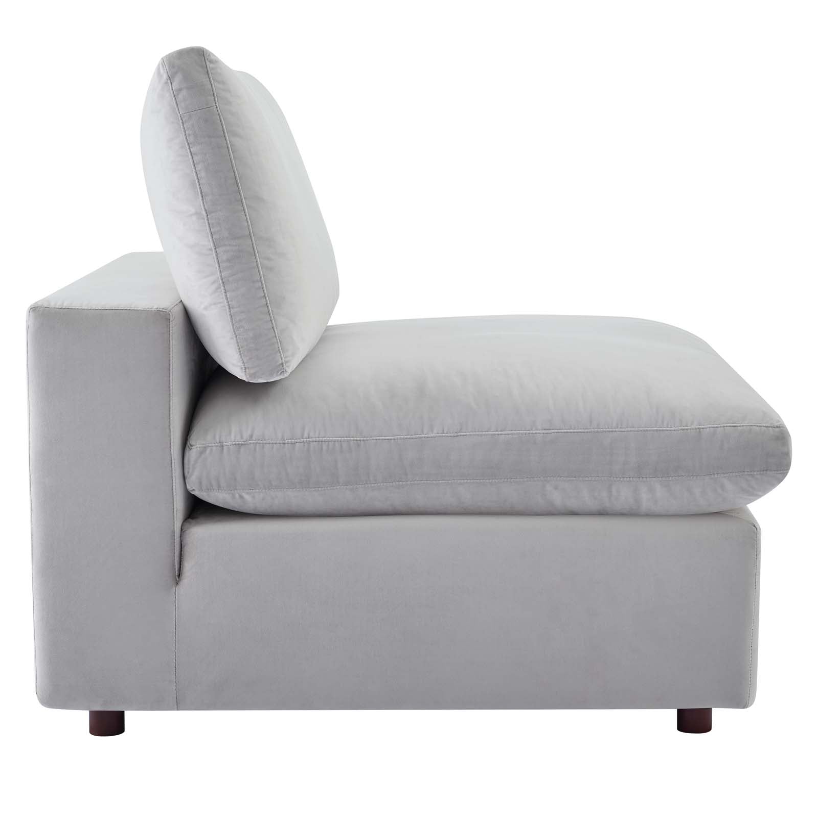 Commix Down Filled Overstuffed Performance Velvet Armless Chair By HouseBean