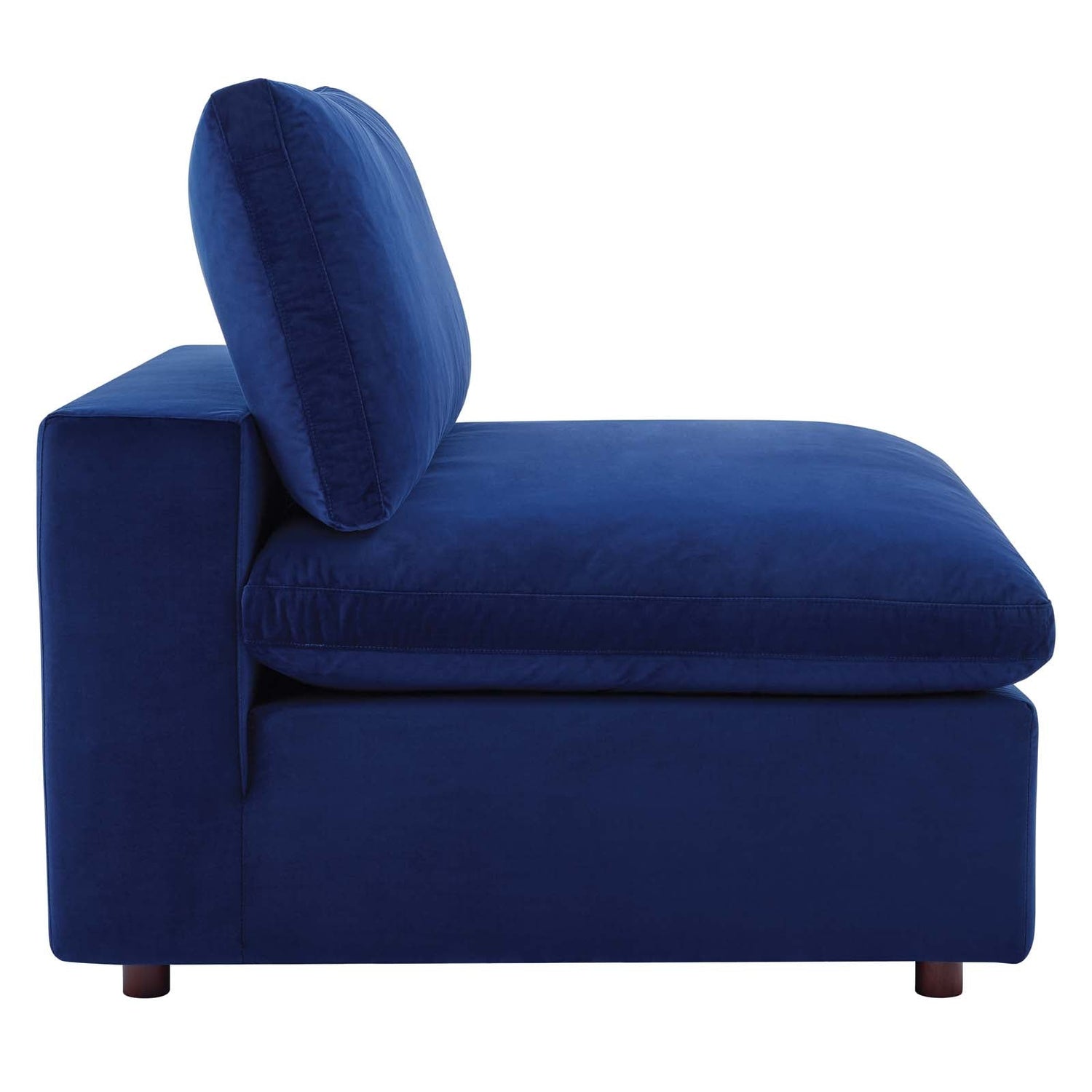 Commix Down Filled Overstuffed Performance Velvet Armless Chair By HouseBean