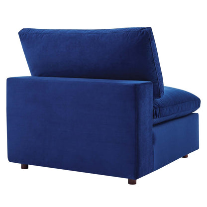 Commix Down Filled Overstuffed Performance Velvet Armless Chair By HouseBean