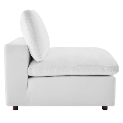 Commix Down Filled Overstuffed Performance Velvet Armless Chair By HouseBean