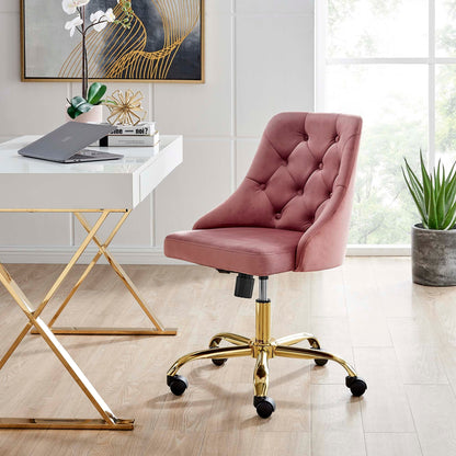 Distinct Tufted Swivel Performance Velvet Office Chair by Modway