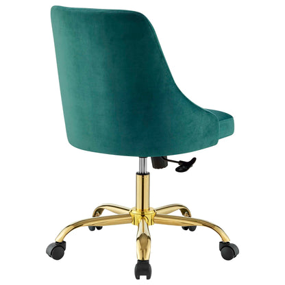 Distinct Tufted Swivel Performance Velvet Office Chair by Modway