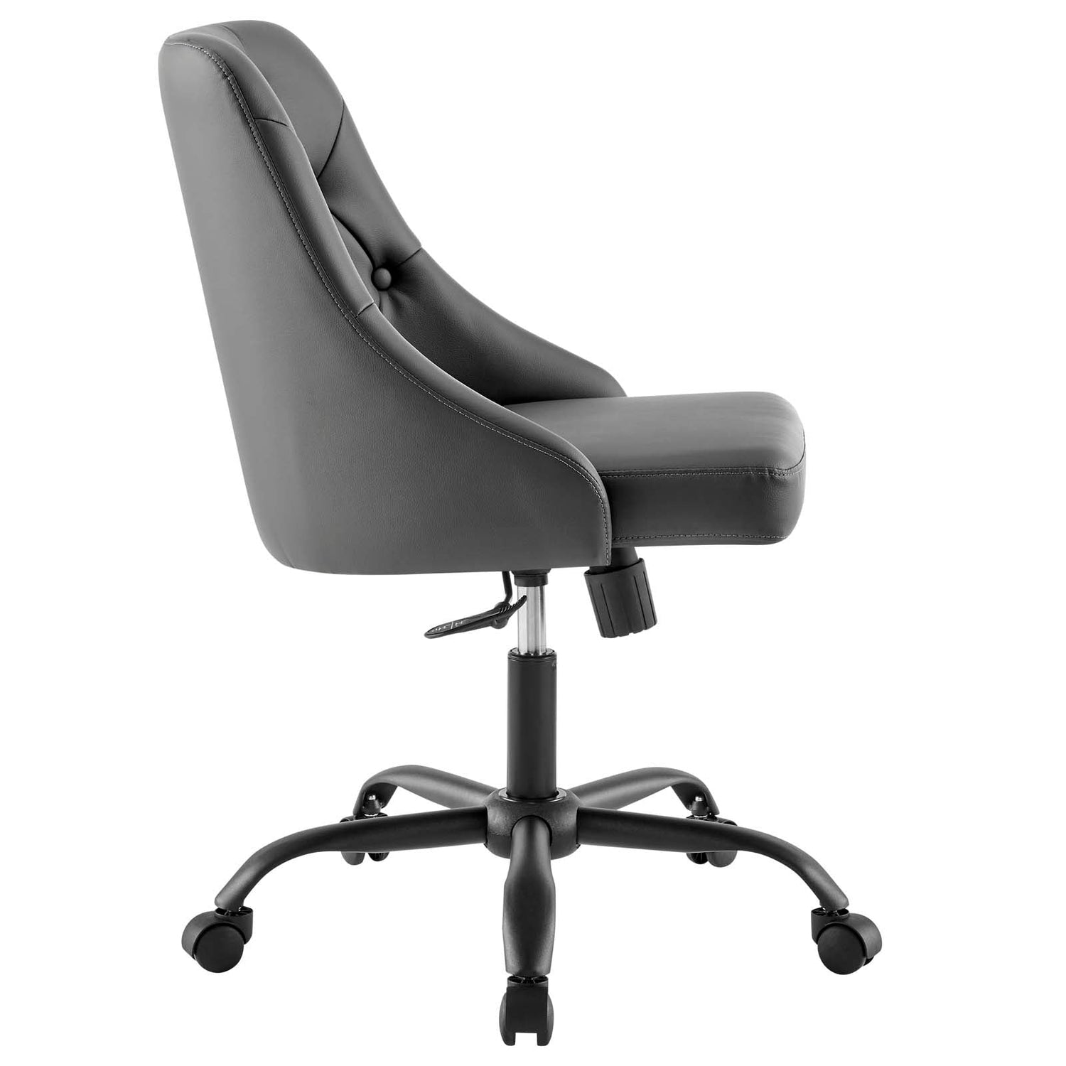 Distinct Tufted Swivel Vegan Leather Office Chair By HouseBean