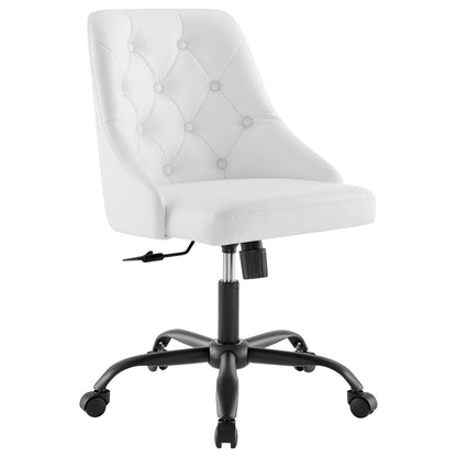 Distinct Tufted Swivel Vegan Leather Office Chair By HouseBean