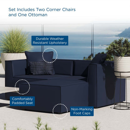 Saybrook Outdoor Patio Upholstered Loveseat and Ottoman Set By HouseBean