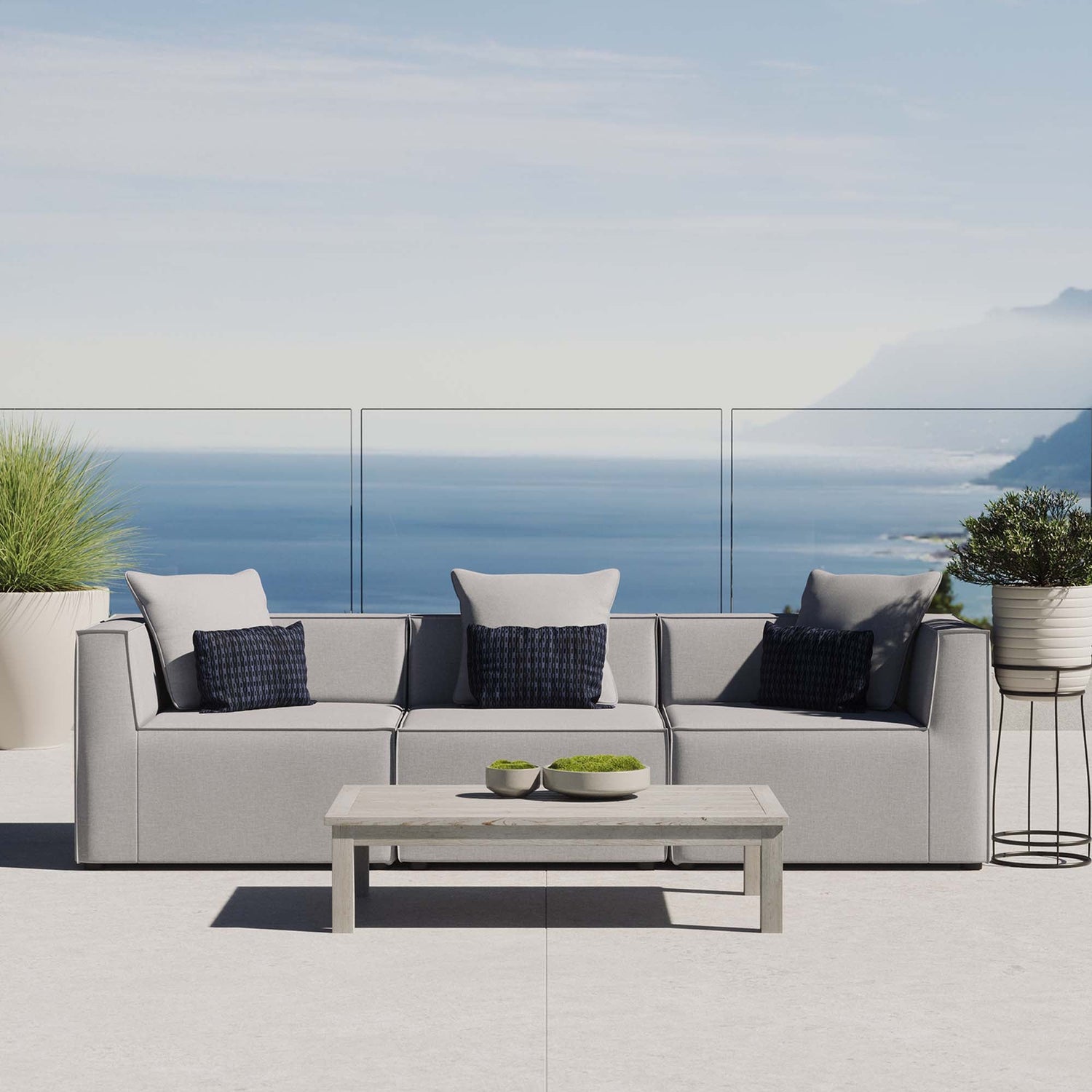 Saybrook Outdoor Patio Upholstered 3-Piece Sectional Sofa by Modway