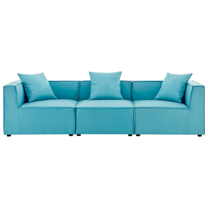 Saybrook Outdoor Patio Upholstered 3-Piece Sectional Sofa By HouseBean