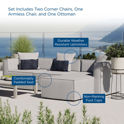 Saybrook Outdoor Patio Upholstered 4-Piece Sectional Sofa by Modway