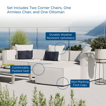 Saybrook Outdoor Patio Upholstered 4-Piece Sectional Sofa by Modway