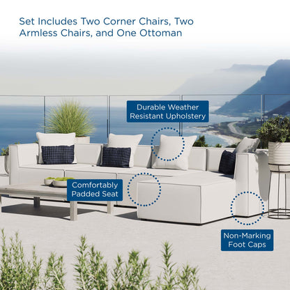 Saybrook Outdoor Patio Upholstered 5-Piece Sectional Sofa by Modway