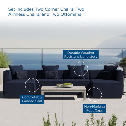 Saybrook Outdoor Patio Upholstered 6-Piece Sectional Sofa by Modway