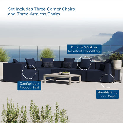 Saybrook Outdoor Patio Upholstered 6-Piece Sectional Sofa by Modway