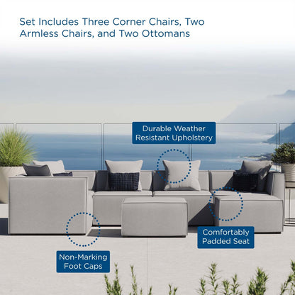 Saybrook Outdoor Patio Upholstered 7-Piece Sectional Sofa By HouseBean