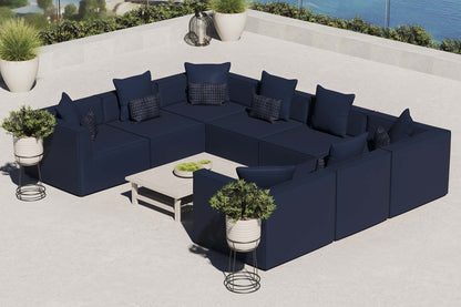 Saybrook Outdoor Patio Upholstered 8-Piece Sectional Sofa By HouseBean