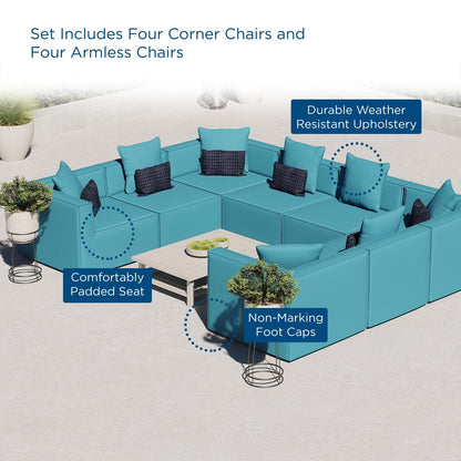 Saybrook Outdoor Patio Upholstered 8-Piece Sectional Sofa By HouseBean