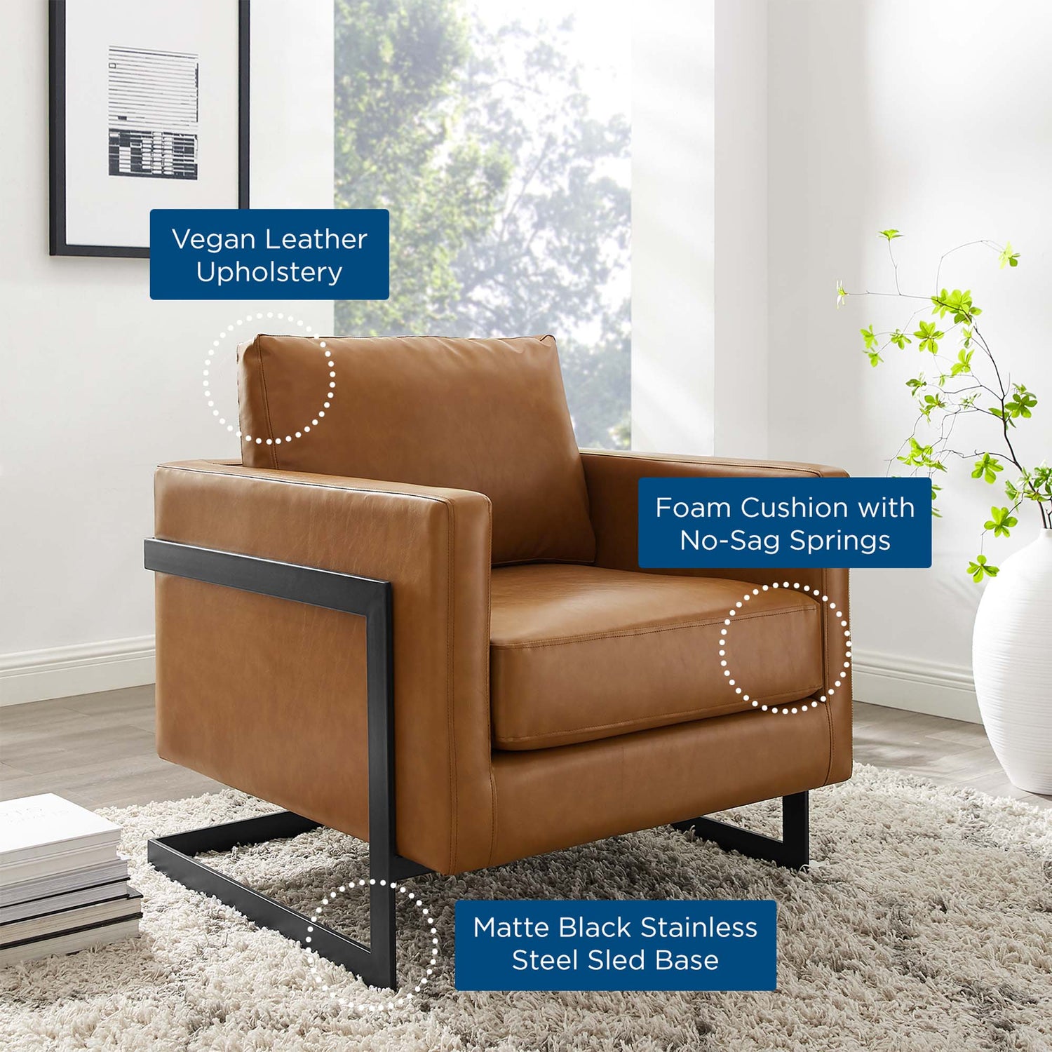 Posse Vegan Leather Accent Chair by Modway