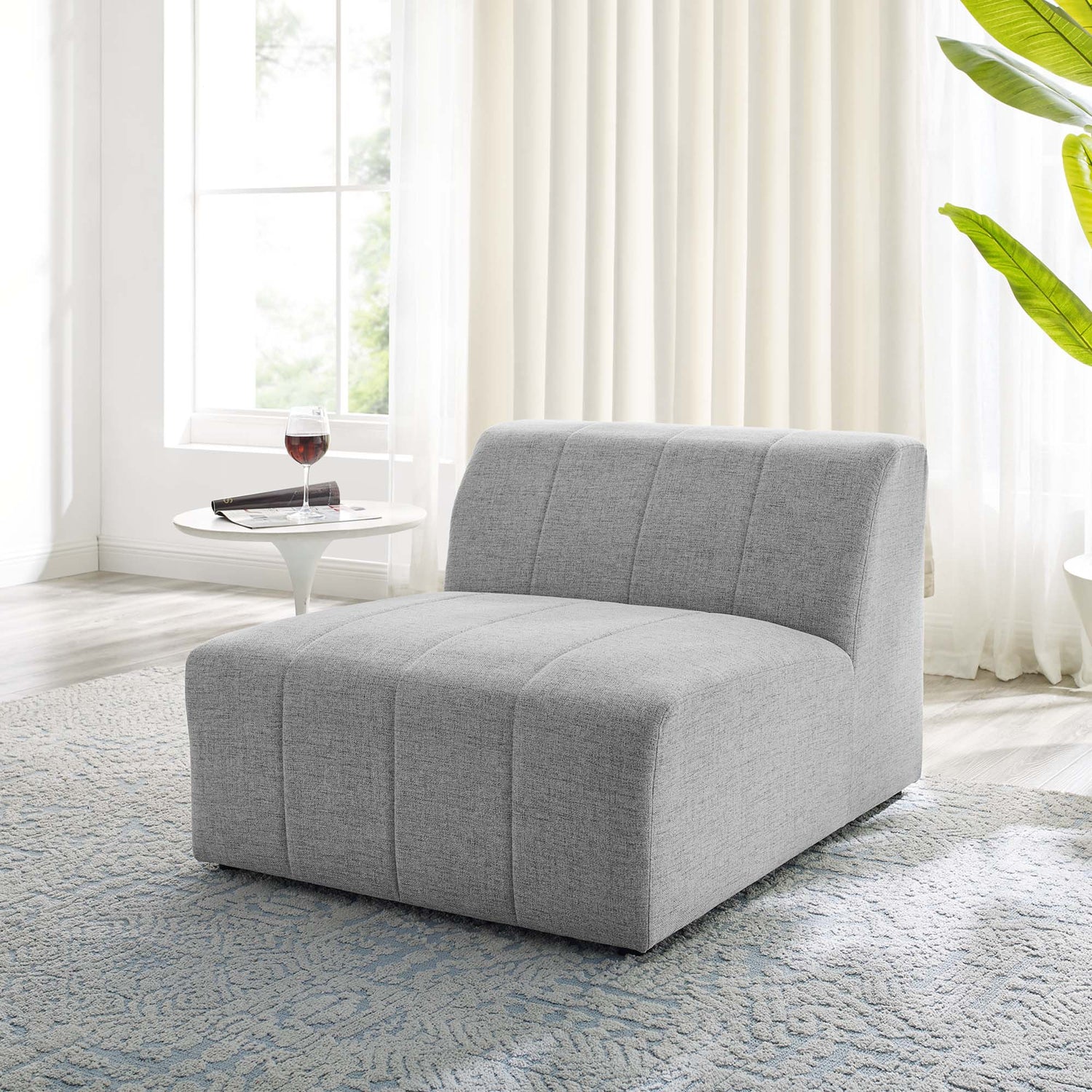 Bartlett Upholstered Fabric Armless Chair by Modway