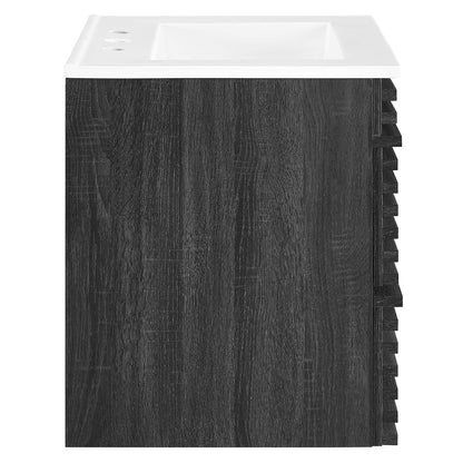 Render Wall-Mount Bathroom Vanity with White Basin Included by Modway