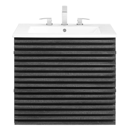 Render Wall-Mount Bathroom Vanity with White Basin Included by Modway