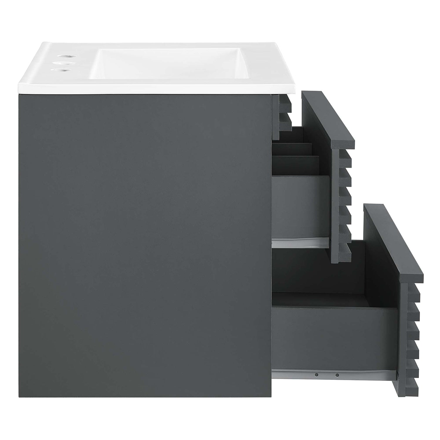 Render Wall-Mount Bathroom Vanity with White Basin Included by Modway