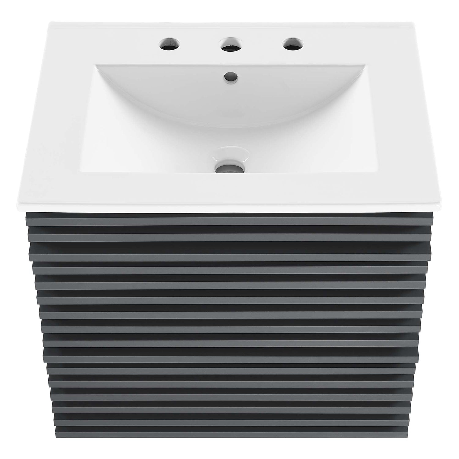 Render Wall-Mount Bathroom Vanity with White Basin Included by Modway