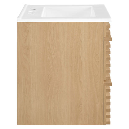 Render Wall-Mount Bathroom Vanity with White Basin Included by Modway