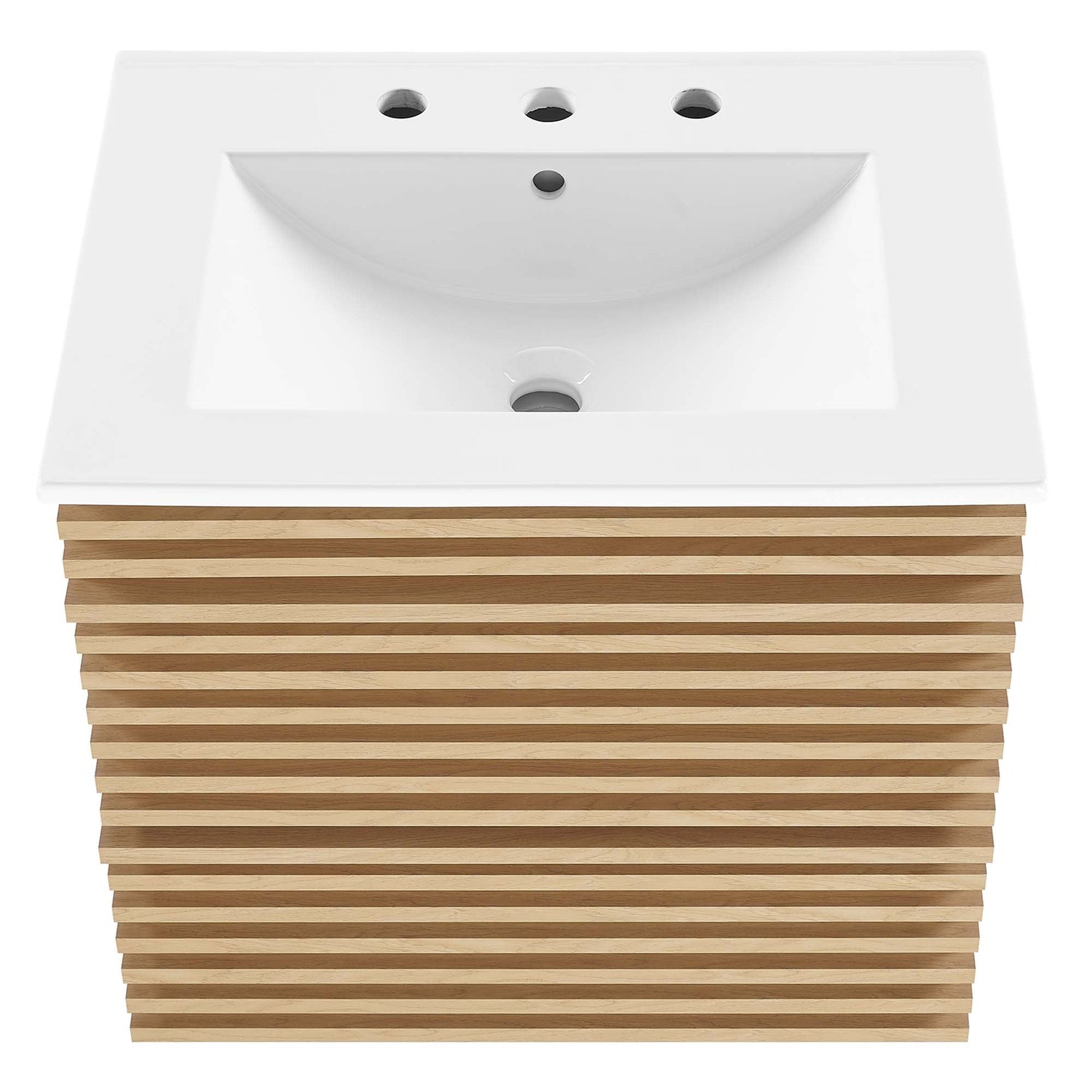 Render Wall-Mount Bathroom Vanity with White Basin Included by Modway