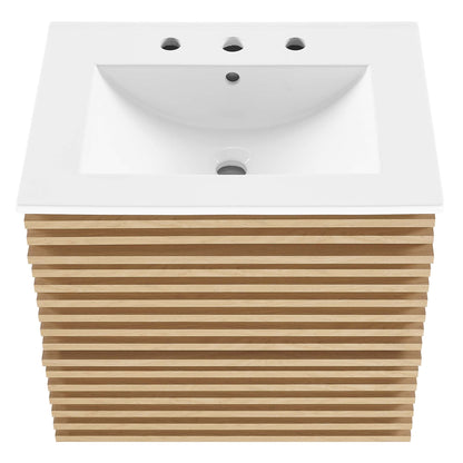 Render Wall-Mount Bathroom Vanity with White Basin Included by Modway