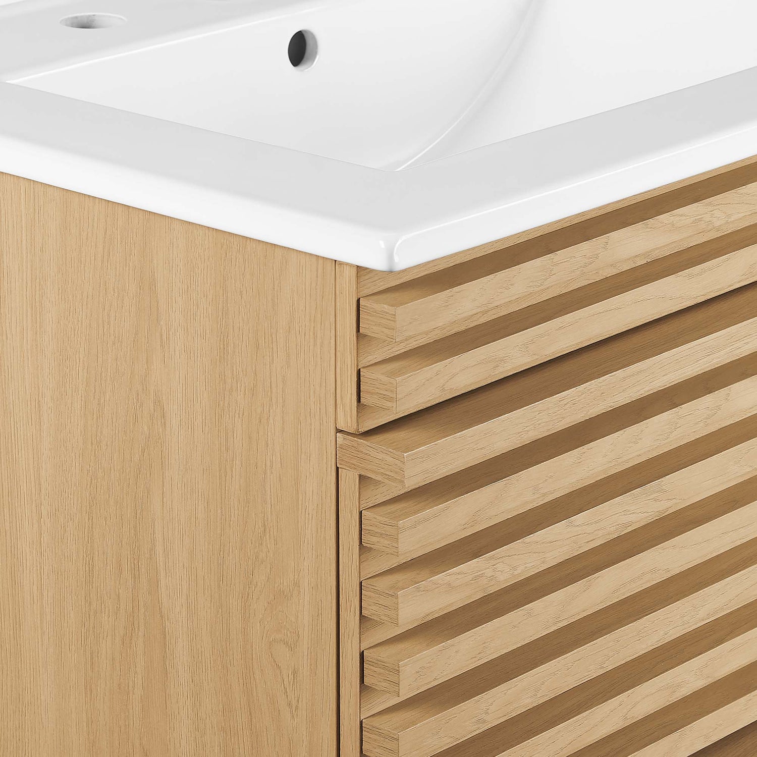 Render Wall-Mount Bathroom Vanity with White Basin Included by Modway