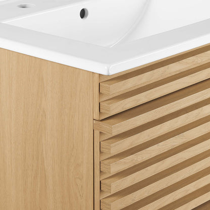 Render Wall-Mount Bathroom Vanity with White Basin Included by Modway