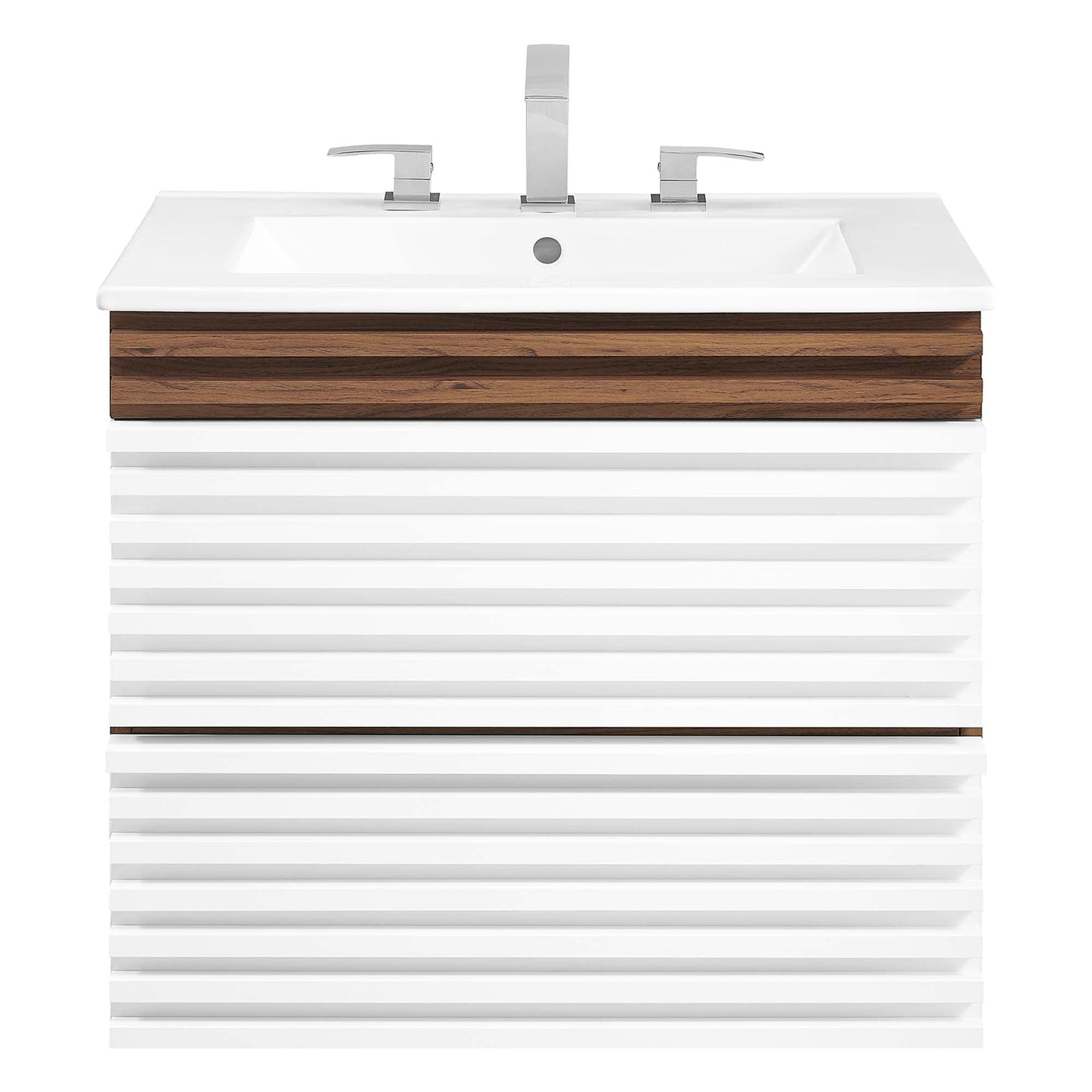 Render Wall-Mount Bathroom Vanity with White Basin Included by Modway